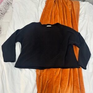 Pull&Bear Black Crew Neck Top